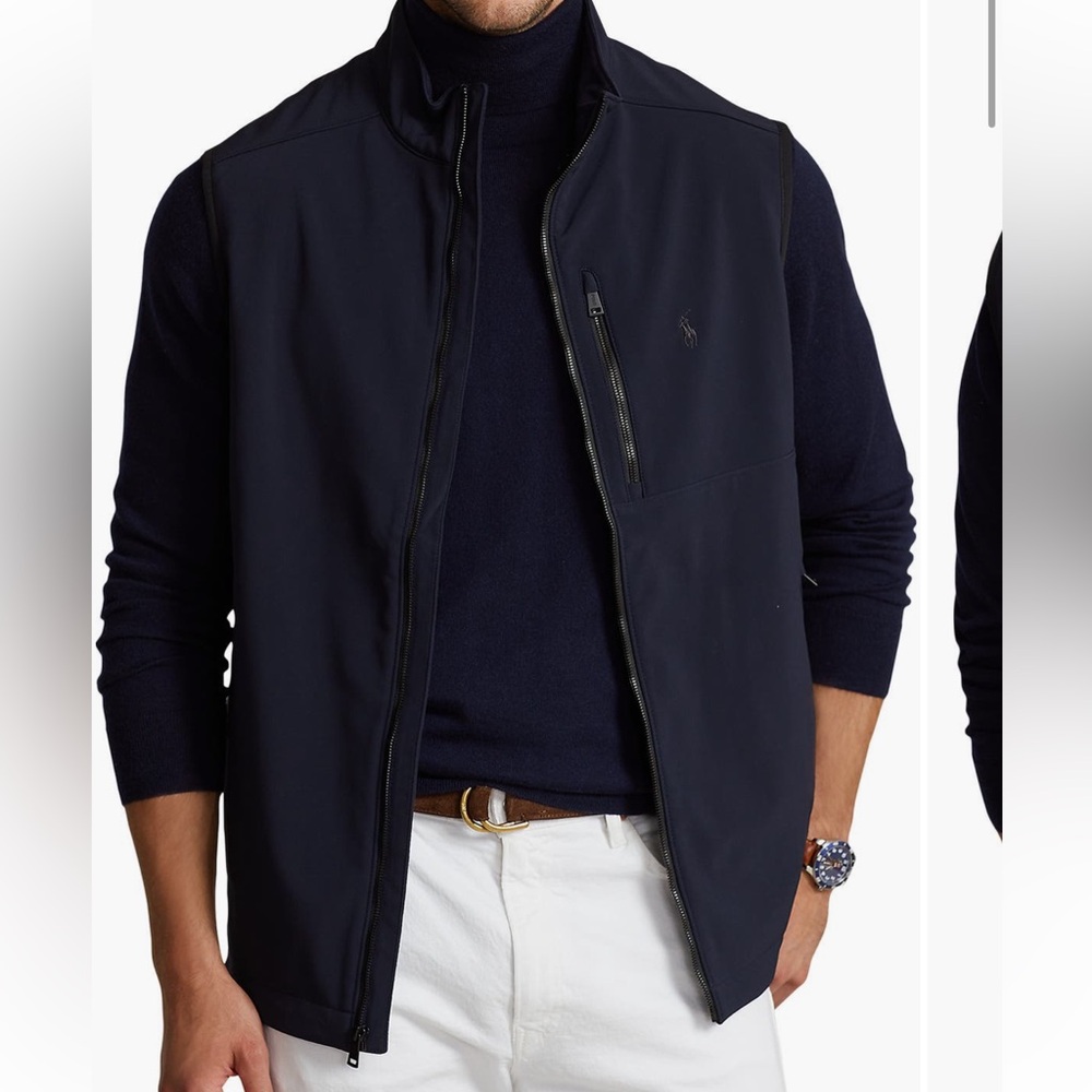 Polo Ralph Lauren Performance Fleece Lined Navy‎ Full Zip Vest Size 3XLT NWOT